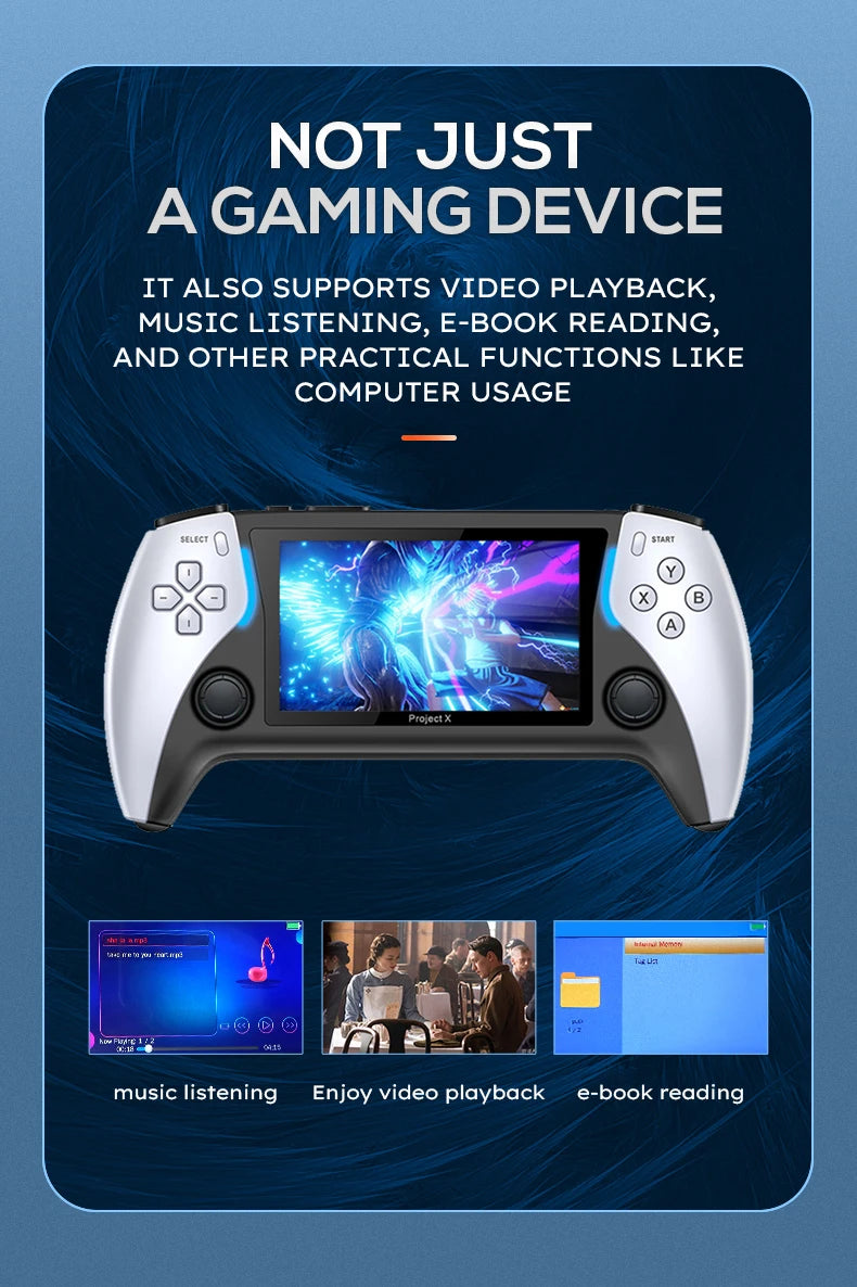 New Project X 4.3 Inch High-Defintion Ips Screenhandheld Game Console Supports Ps1 Arcade Hd Output For Dual Joystick Player