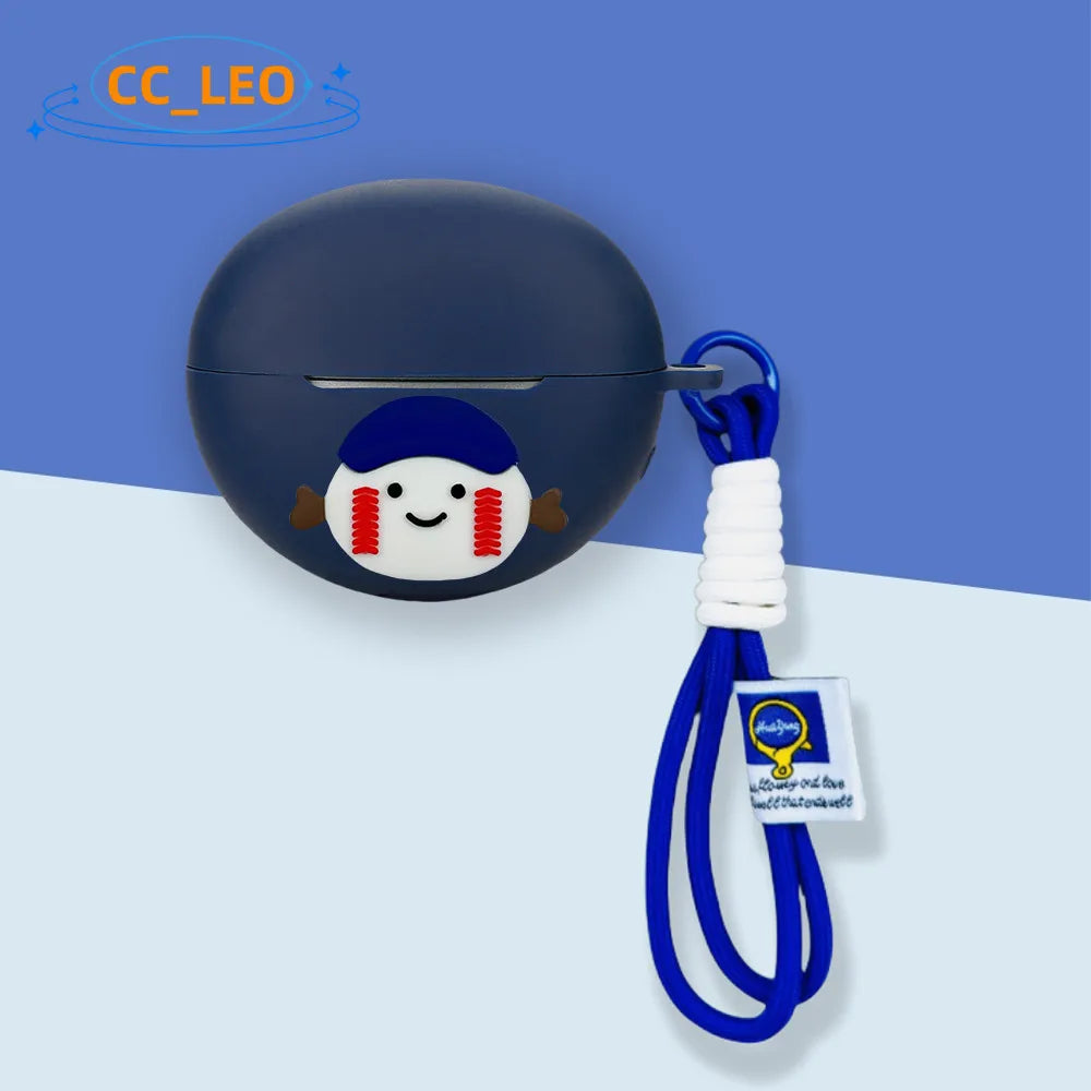 For Honor Choice EarBuds Clip Case Cute Lanyard Pendant Cartoon Cat Suitable for Honor Choice EarBuds Clip Protective Cover