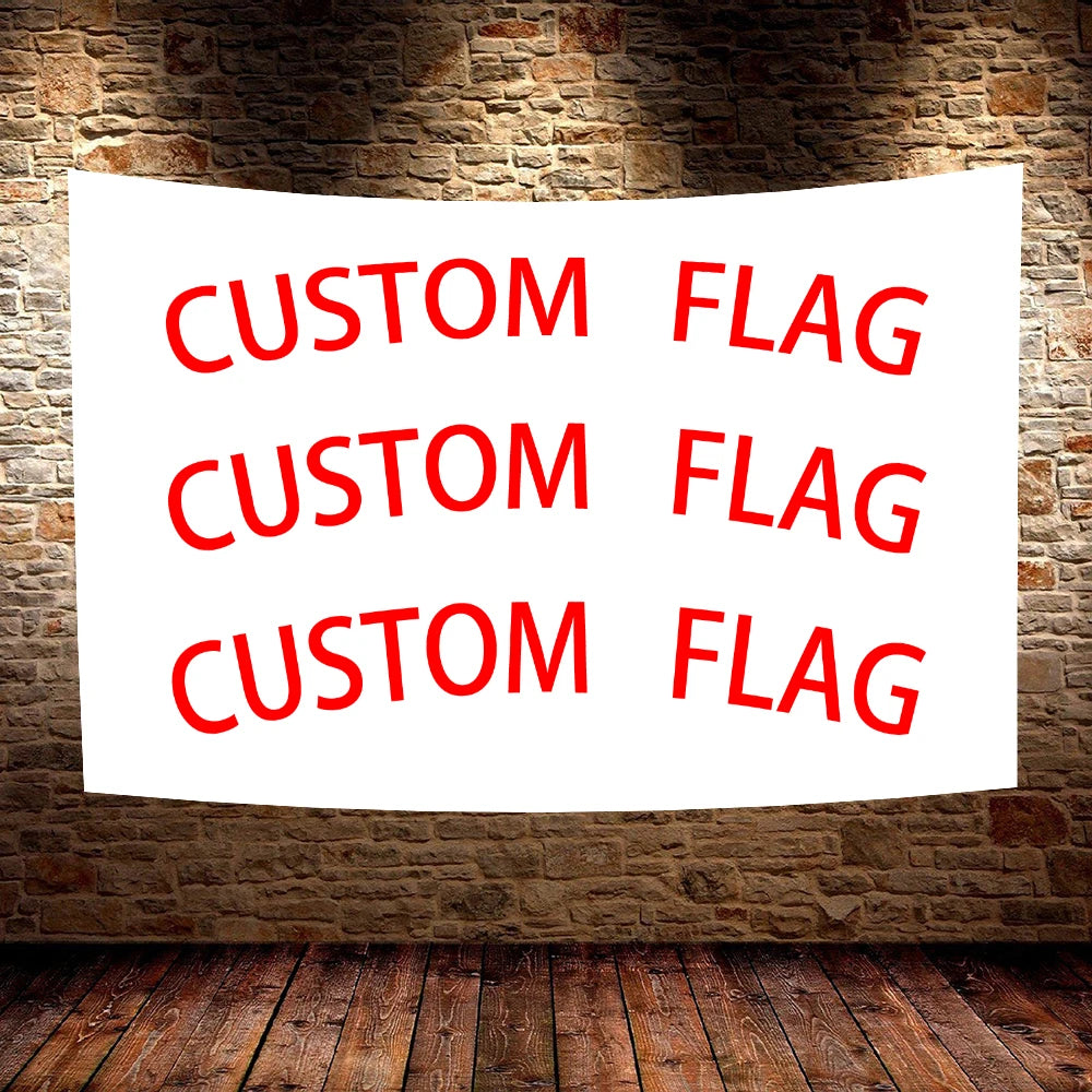 FLAGDOM 60X90 90X150cm Flags And Banners Graphic Custom Printed Flag With Shaft Cover Brass Grommets Design Outdoor Decoration