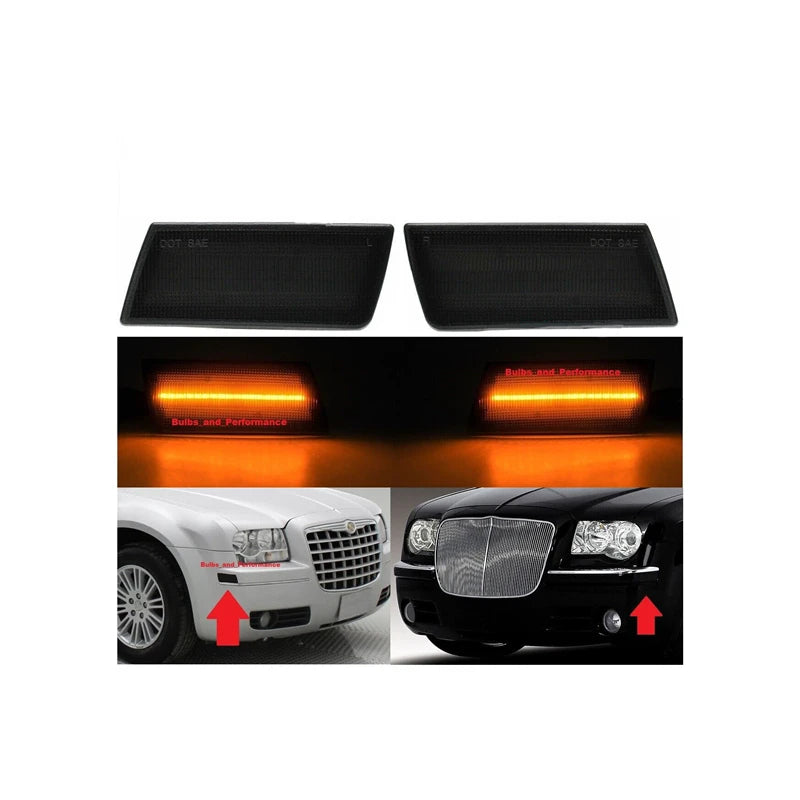 2Pcs LED Side Marker Light Turn Signal Lamps Parking Lamp For Chrysler 300 2005 2006 2007 2008 2009 2010 Car Accessories