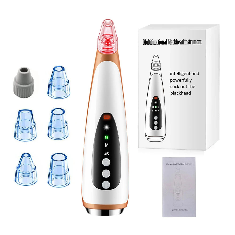 Electric Blackhead Remover & Pore Cleaner, Acne Treatment Facial Device with Skin-Tightening for Deep Cleansing Skincare Tools
