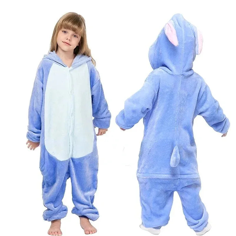 Dinosaur Cosplay Children's Costume Cute Kids Sleepwear Flannel Animal Onesies Boys Girls Pajamas Christmas Party Jumpsuit