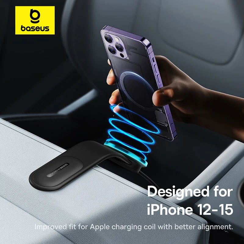 Baseus Magnetic Wireless Charger Car Phone Holder 15W Fast Charging Wireless Car Charger Holder For iPhone 16 15 14 13 Car Mount