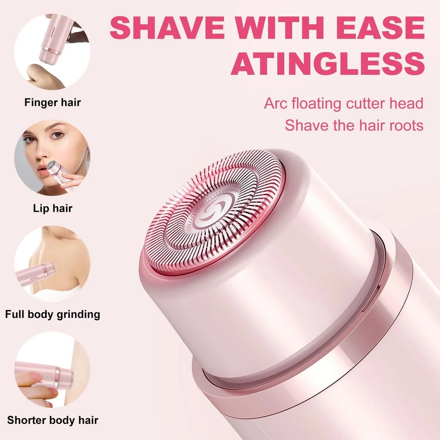 2 in 1 Electric Razor Woman Shaver Painless Waterproof Leg Bikini Body Hair Trimmer Lady Facial Mustache Epilator Hair Remover