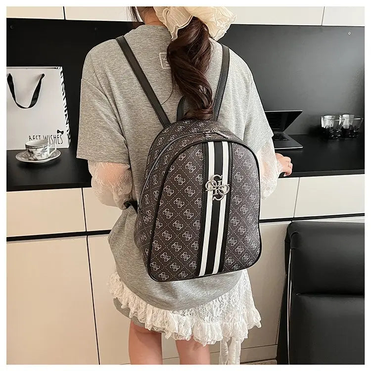 Luxury large capacity outdoor travel handbag, modern trendy women's backpack, classic design zipper shoulder bag