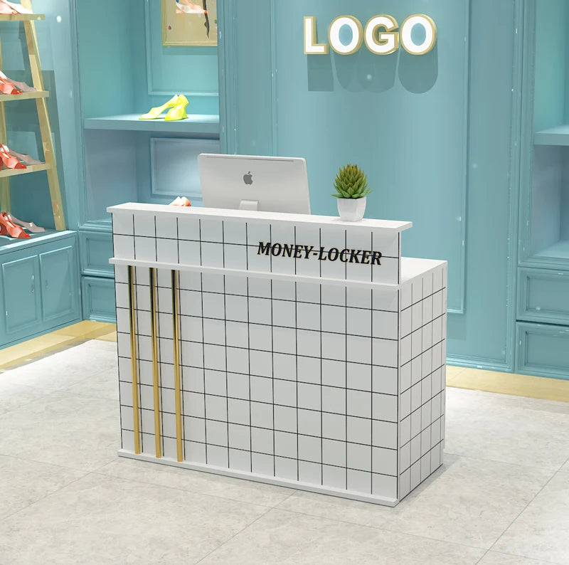 Luxury Unique Reception Desk Professional Aesthetic Design Cool Bar Counter Retro Center Resepsiyon Masası Commercial Furniture