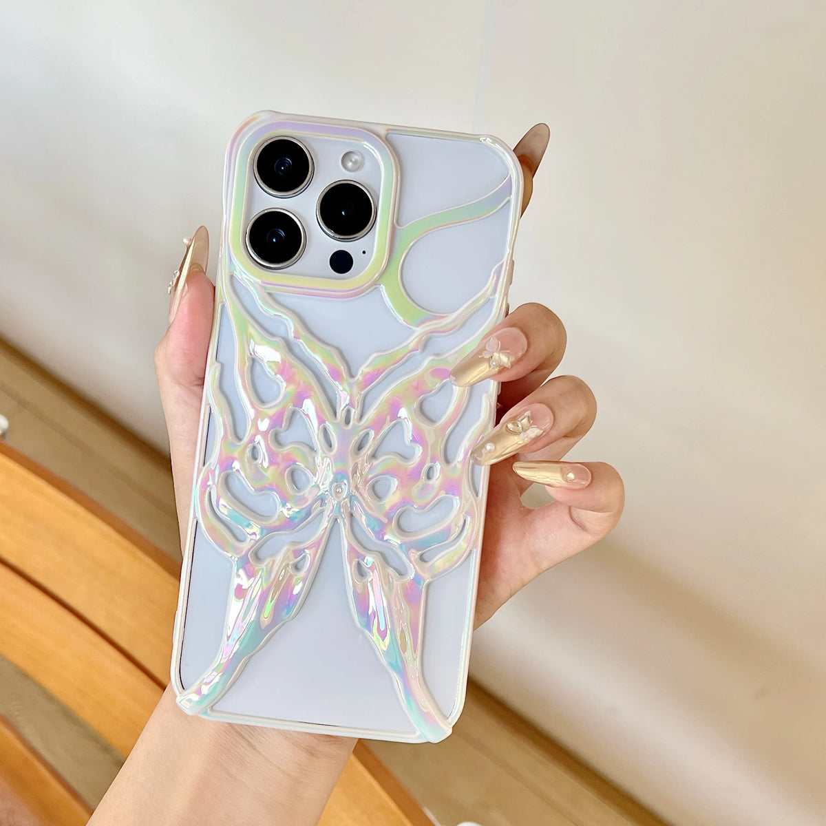 Plating Butterfly Hollow Out Gradient Color Soft Phone Case for iPhone 11 12 13 14 15 16 Pro Max Heat Dissipation Cooling Cover