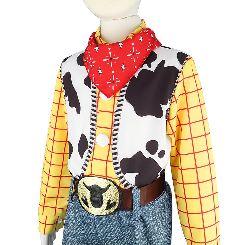 Kids Cowboy Costumes Toddler Anime Character Costumes Halloween Party Costumes for Boys and Girls Set + Hat