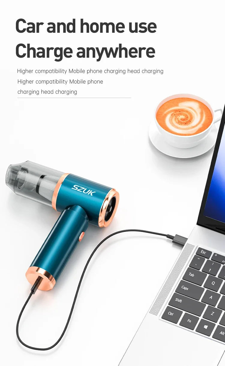 SZUK New Car Vacuum Cleaner 165000Pa Wireless Vacuum Cleaner Powerful Suction Handheld Portable Mini Vacuum Cleaner for Car