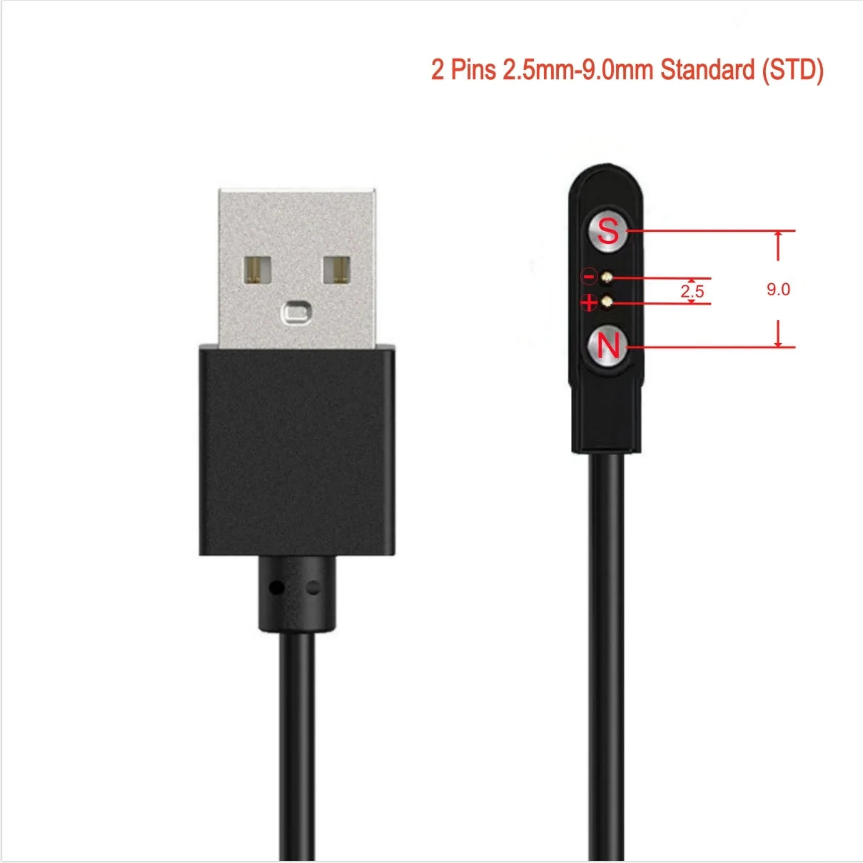 Smart Watch Magnetic USB Charger 2pin 4pin Charging Cable Line Cord Power Adapter Long Wire For Smartwatch Juicer Beauty Devices