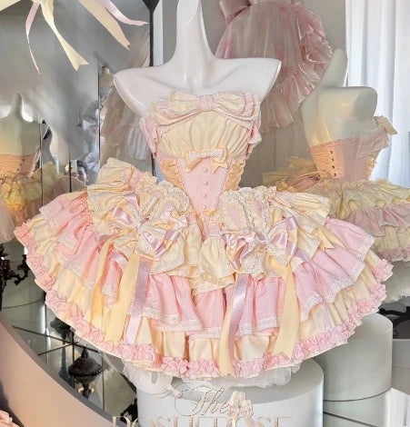 Sweet Cute Girls Lolita Clothing Accessories Set Princess Ribbon Lace Bow Headband Choker Necklace Bracelet and Leg Ring