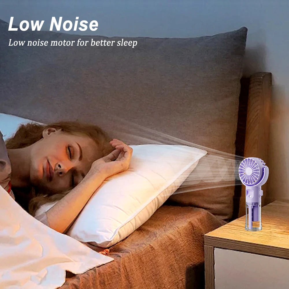 Portable Water Mist Fan Mini Handheld Fan USB Charging 4 Speeds Hanging Neck Spray Fans Portable Personal Hand Held Small Fan