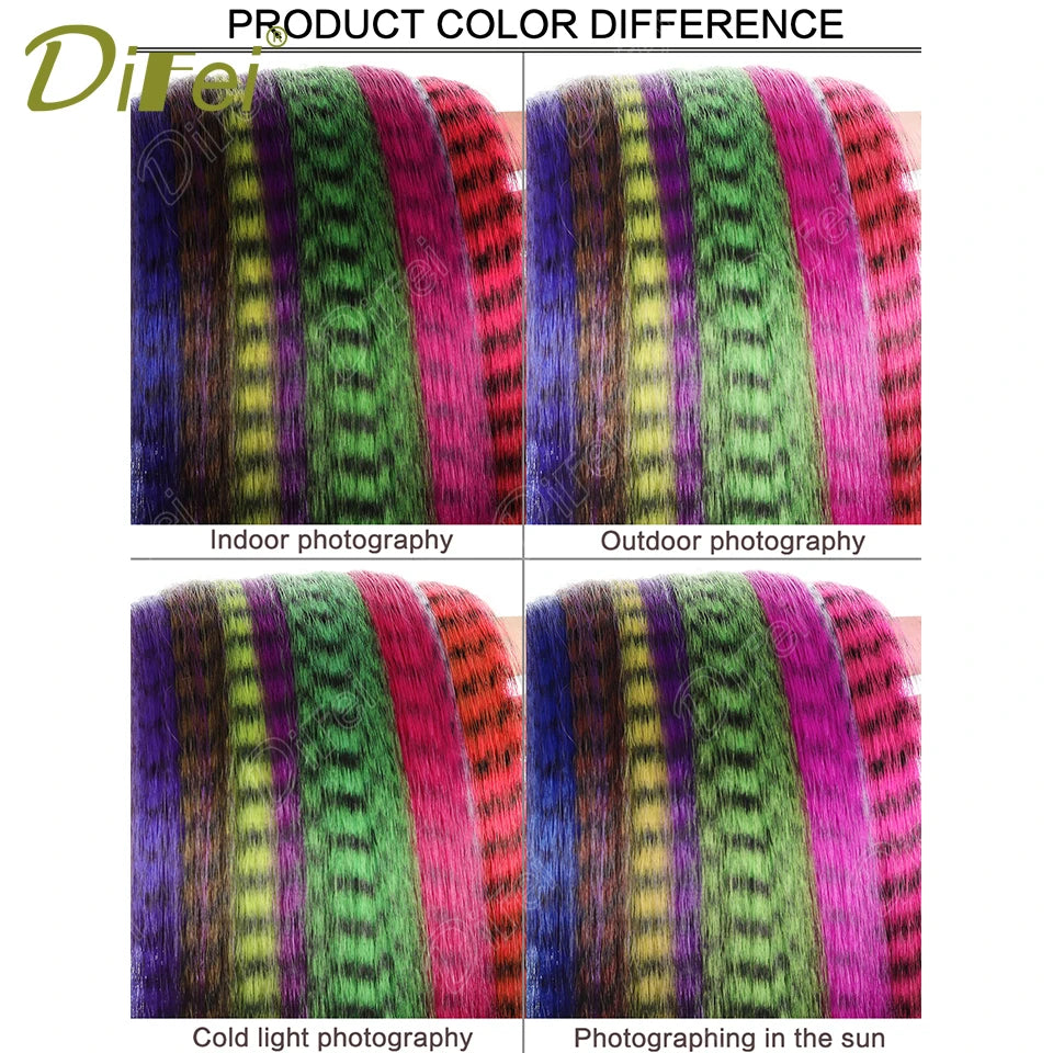 Synthetic Wig Extensions for Women 10 Strands/Pack Colorful Feather Hair Extensions Wig Accessories Suitable for Daily Wear