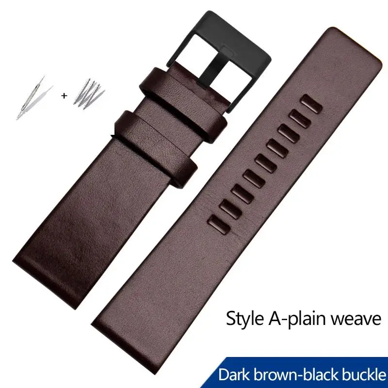 22/24/26/28/30/32mm For diesel Genuine Leather Strap Bracelet DZ7311 DZ7332 DZ7314 DZ1405 DZ4323 Watch Band Man's Black Brown