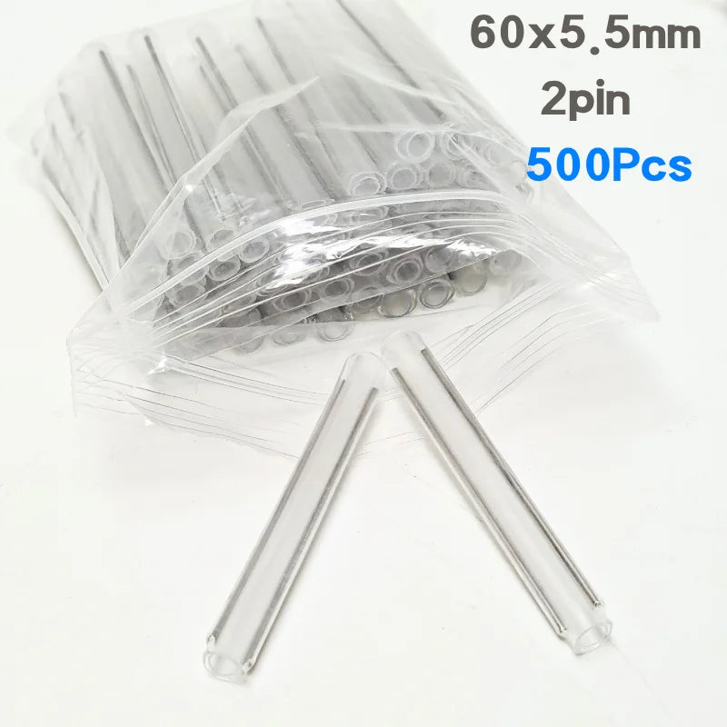 60x1.0mm 60 x5.5mm 1pin 2pin Fiber Optic Fusion Protection Splice Sleeves Heat Shrink Tube Fiber Optic Hot Melt Tube Smoove