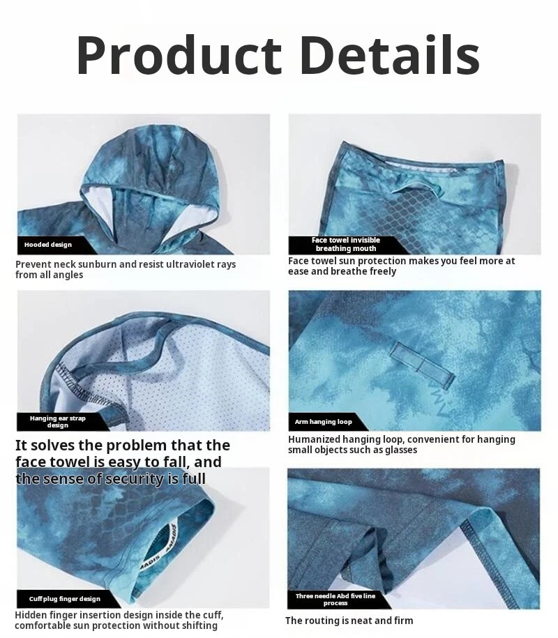 Summer men's camouflage sunscreen clothes fishing clothes lightweight and breathable quick drying clothes outdoor Road Clothing