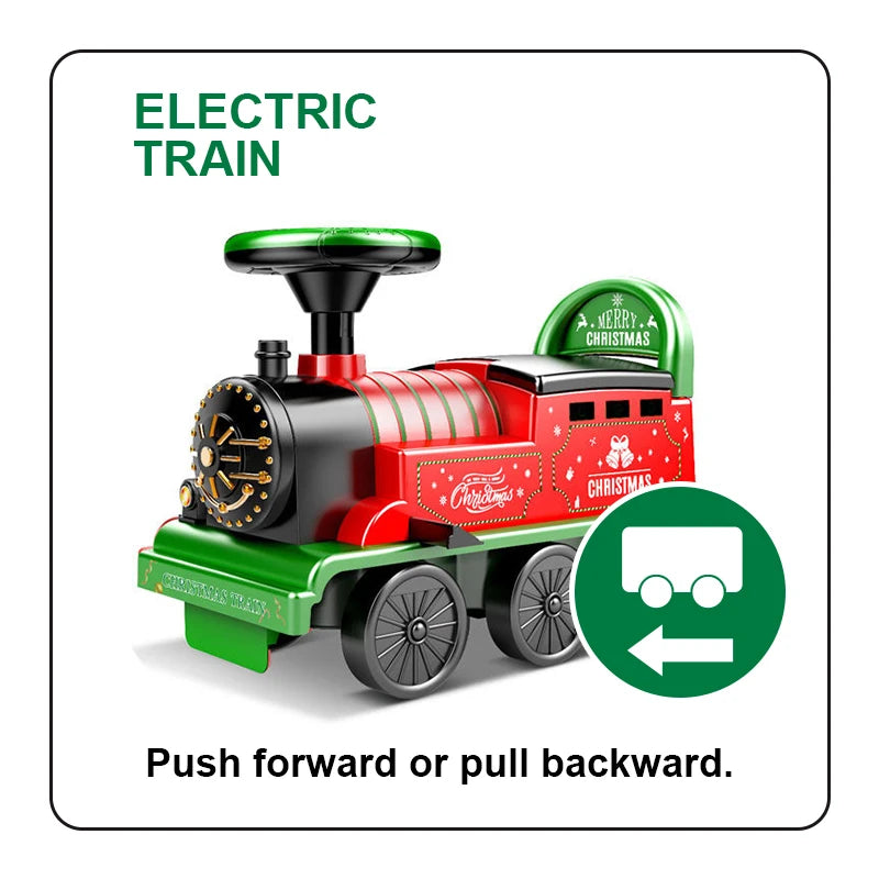 Christmas Retro Train Kids Riding Rail Car Toy with Lights Sounds Electric Track Train Model Children's Toy Xmas New Year Gifts