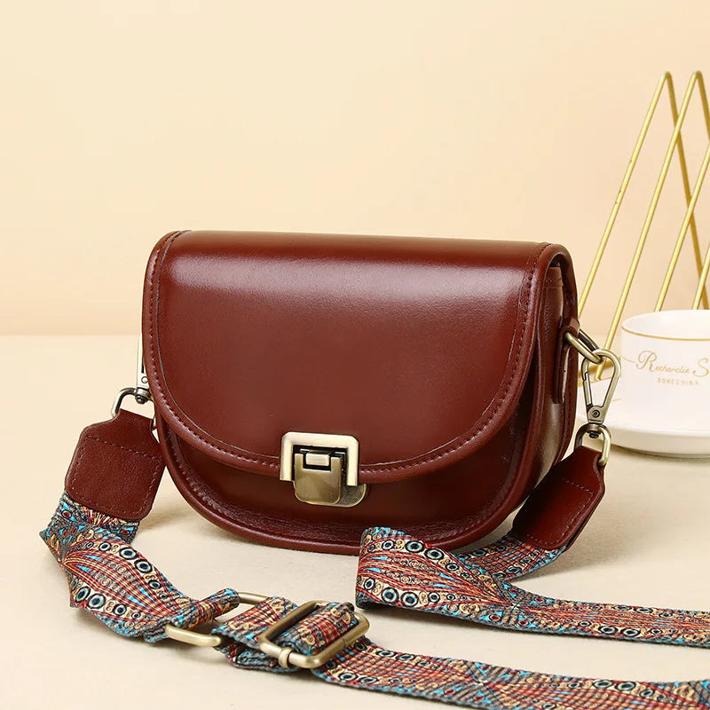 2023 New Style Real Leather Women's Bag Vegetable Tanned Genuine Cow Leather Single Shoulder Messenger Bag Lady Popular Purse