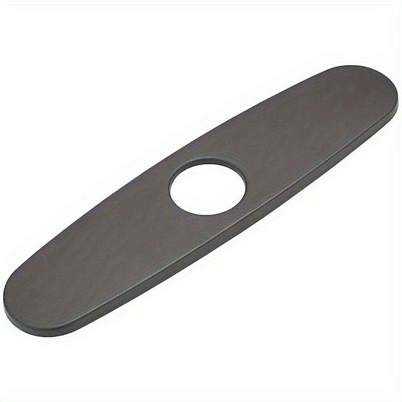 1pc Faucet Bottom Cover Base, Silver Faucet Cover, Oval Stainless Steel Hole Cover, Deck For Bathroom Or Kitchen Sink Faucet
