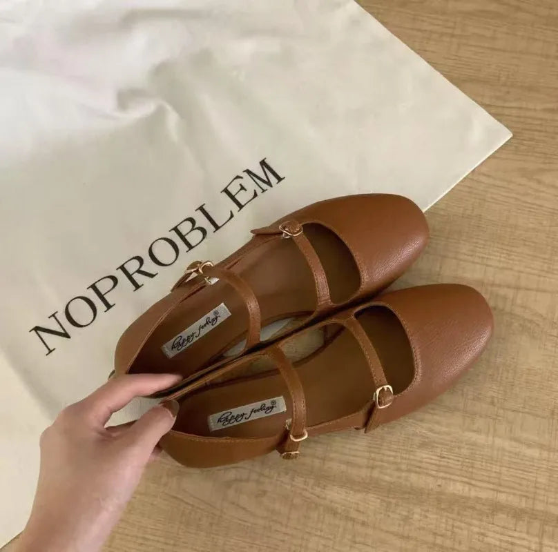 Ladies Flat Shoes Are Fashionable Casual Simple Shallow Soft and Lovely Mary Jane Ballerina Shoes.