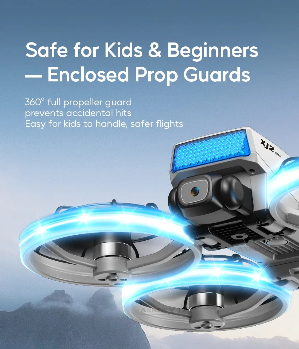 XJ2 Mini Drone 8K HD Camera, Foldable Brushless RC Quadcopter, Remote Control Toy for Kids Teens Beginners Gift Drone