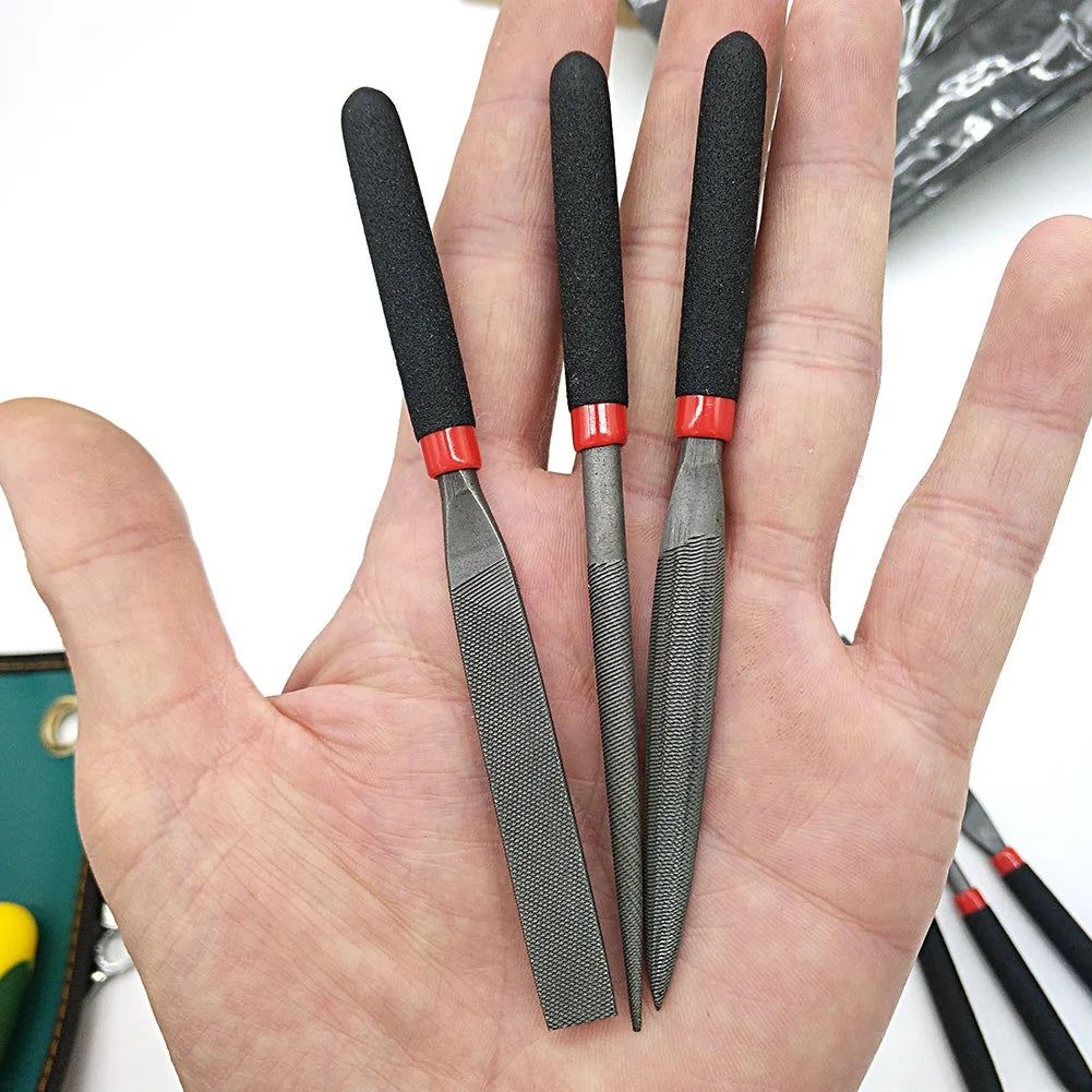 Hand Operated Tools Files Model Files Reliable 3Pcs/Set Half Round File Mini Files Round File Steel Flat File Home