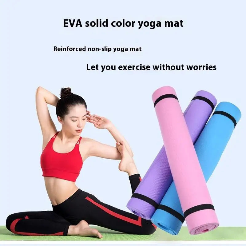 1PC EVA Comfort Foam Gymnastics Mat, 3MM Thick, Anti-slip Sports Fitness Mat For Yoga and Pilates