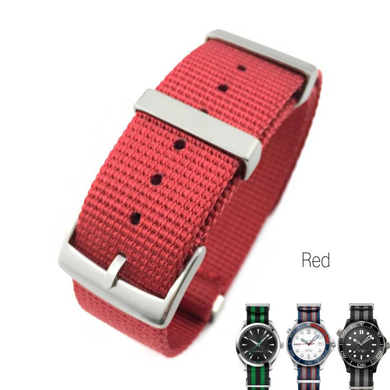 19mm 20mm 21mm 22mm Nylon Canvas Watchband Fit for Omega Seamaster 300 007 AQUA TERRA 150 Seiko Tissot Rolex Watch Strap