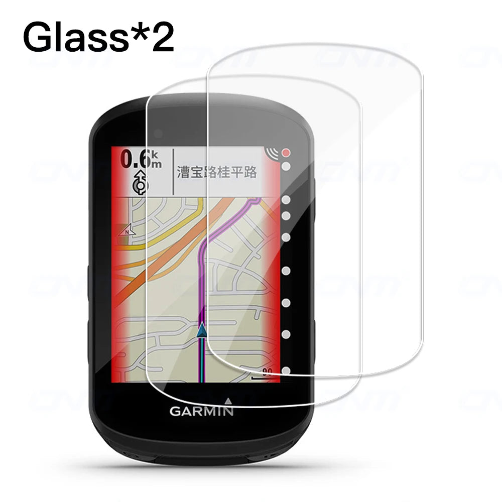 2Pcs Tempered Glass + Silicone Case for Garmin Edge 840 540 530 830 1040 1030 520 130 Plus GPS Stopwatch Screen Protector Cover