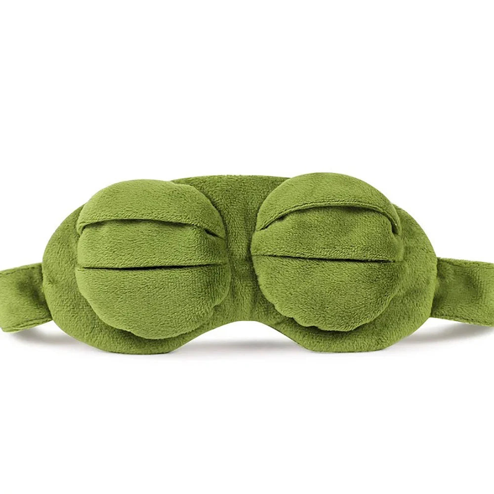 3D Sad Frog Sleep Eye Mask Travel Sleeping Eyeshade Cover Shade Eye Patch For Women Men Soft Portable Blindfold Naptime Eyepatch