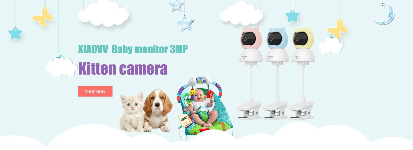 4MP 2K WiFi indoor high-definition crying detection baby monitor full-color night vision 360 degree rotating network camera