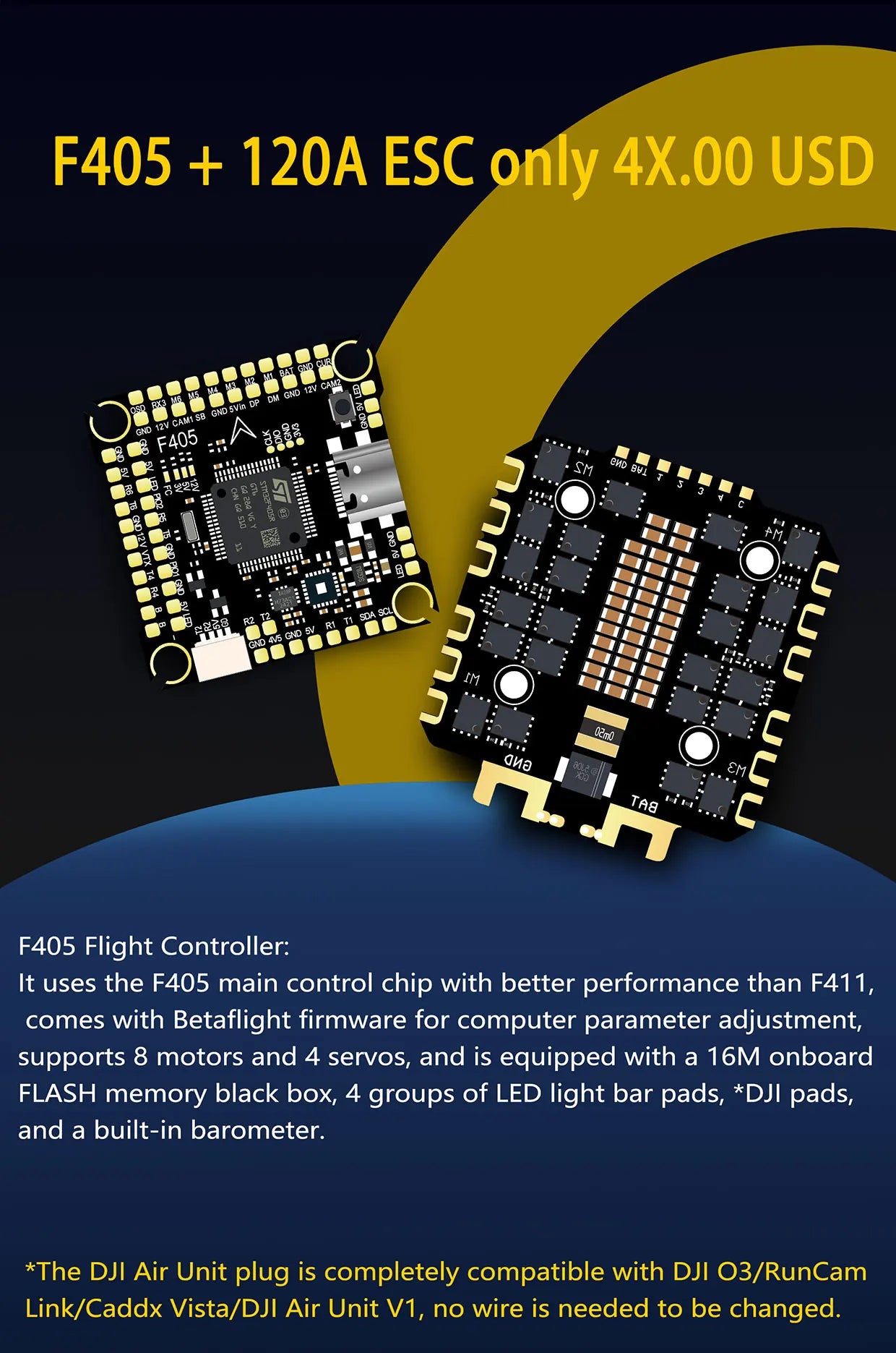 DAKEFPV F405 V3 FC 12S 100A / 120A Stack Betaflight Ardupilot INAV F4 Flight controller for FPV Freestyle Drone Model