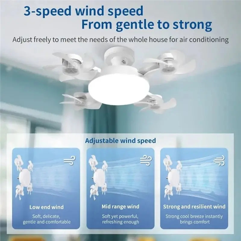 [B25B!】 Fan Light 2-In-1 Drone Design Ceiling Fan Light 60W Remote Control Included For Living Room For Entrance Hall Family Cor