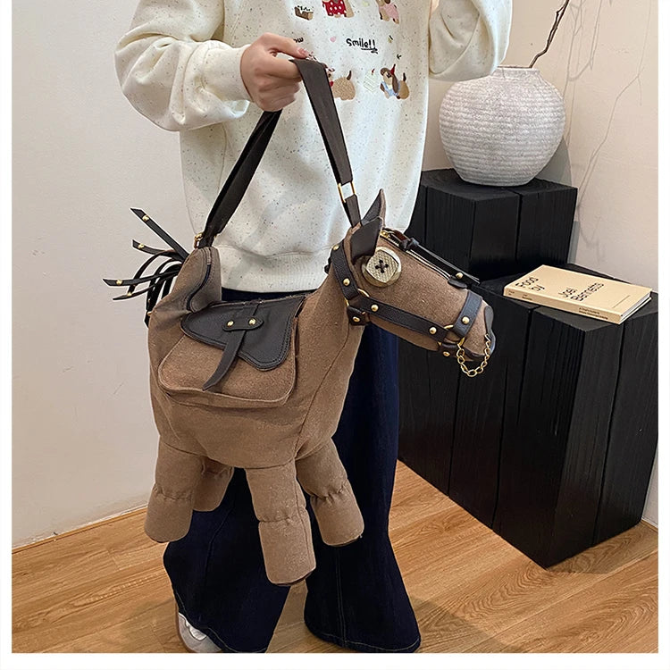 Sense of Luxury Personality Super Cool Crossbody Bags for Women Hot Trendy 2026 New Style Fashionable Canvas Pony Shoulder Bags