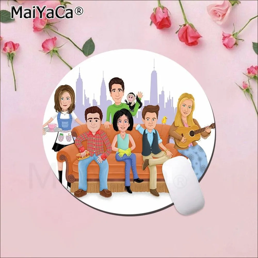 Friends Tv Show Mousepad Round Custom Skin Office Computer Desk Mat Table Keyboard Big Mouse Pad Laptop Cushion Desk Accessories