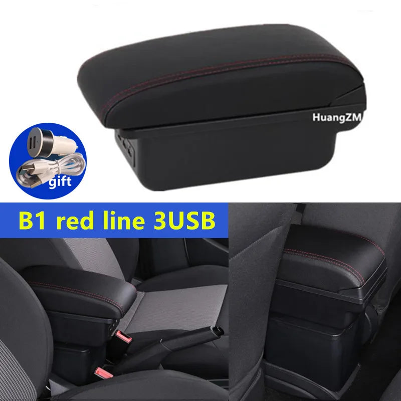 For Honda Jazz Armrest For Honda Fit Jazz 3 2014-2019 Car Armrest Box Car Storage Box Retrofit Accessorie Simple installation