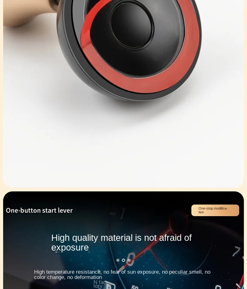 Car Start Button Alloy Decorative Cover，Universal Engine Starter/Stop Decorative Pole，Car Interior Decoration Accessories