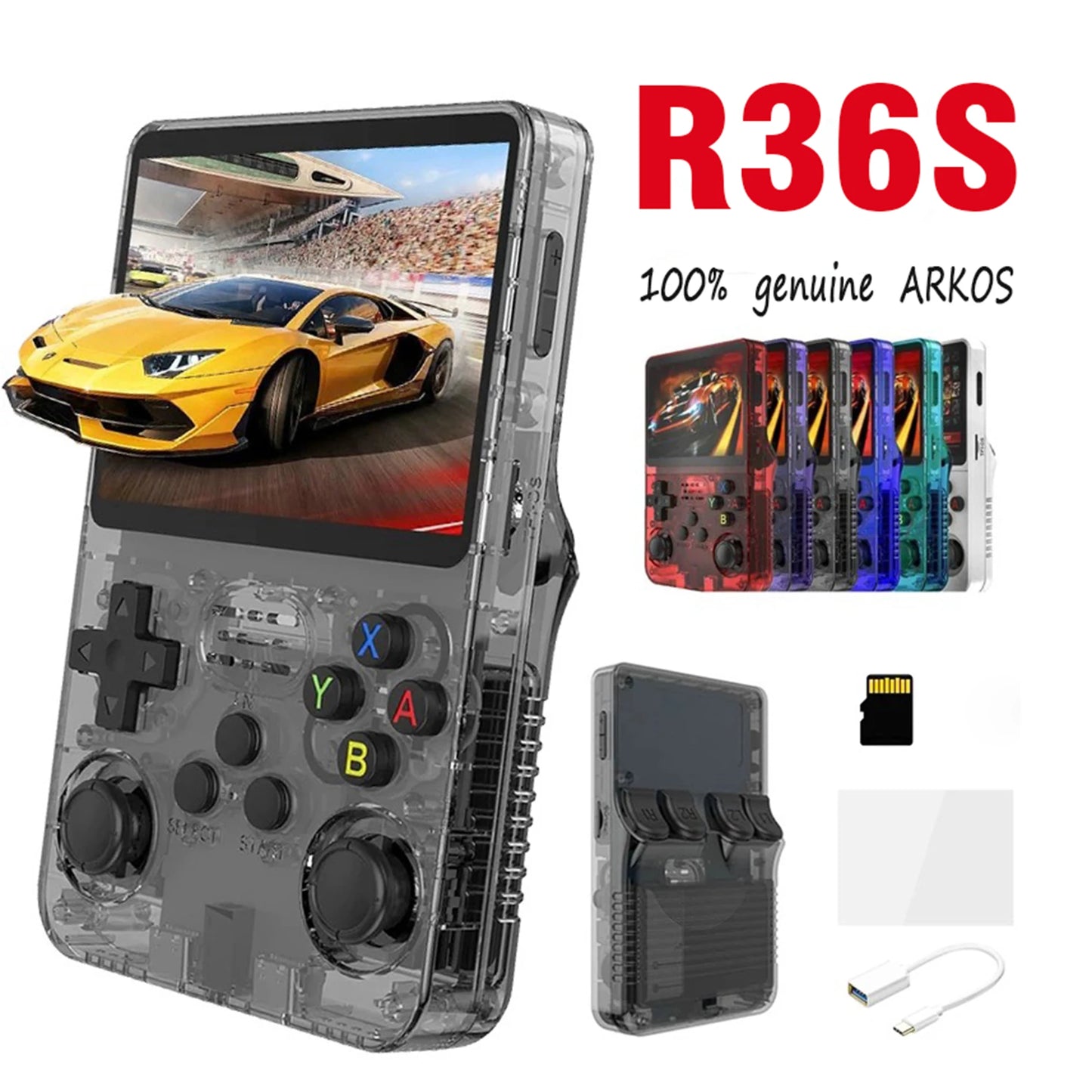 Retro R36S handheld game console 3.5-inch IPS screen Linux system 128GB portable pocket player for gaming