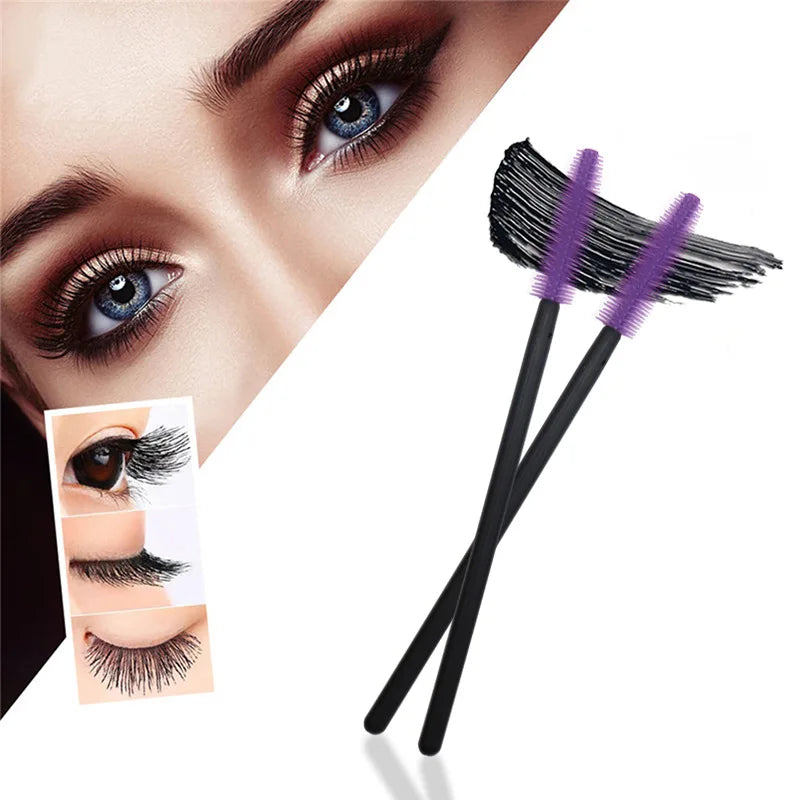 50/100PCS Eyelash Brush Silicone Eyelashes Brushes Mascara Wands Applicators Kits For Lash Extension Eyebrows Makeup Tool