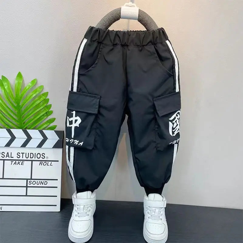 Baby Boys' Clothing Set Spring and Autumn New Handsome Children's Hooded Jacket Pants Two Piece Clothing Sports Set 2-9Y