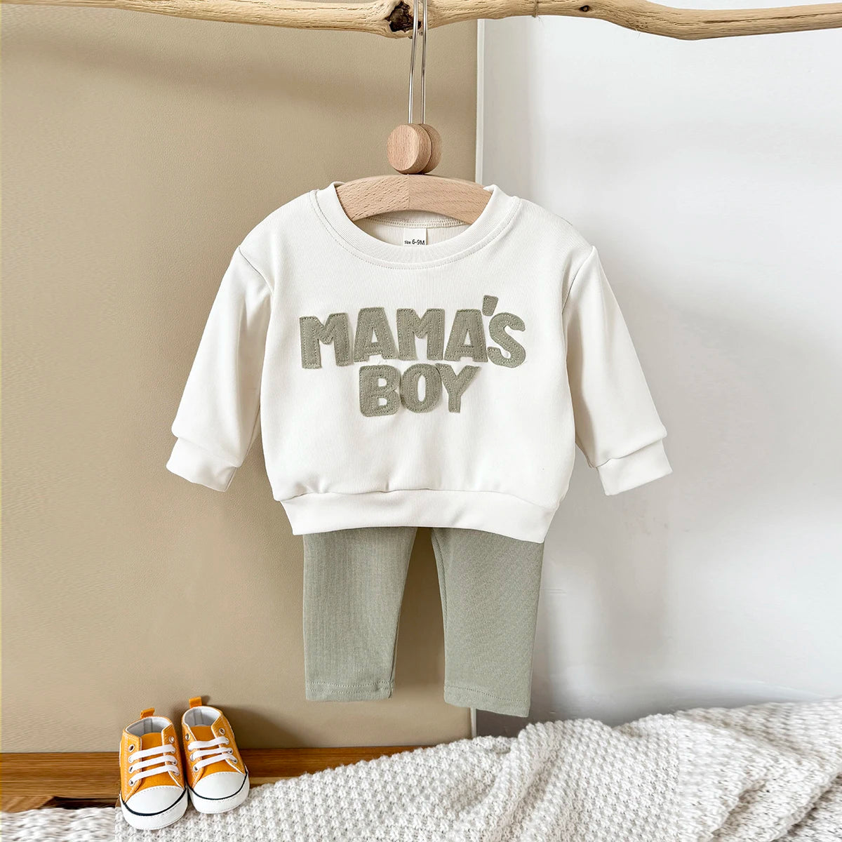 Baby Boy Clothes MAMA'S BOY Sets New Baby Girl Infant Outfit Sweatshirt Top Pants 2Pcs Long Sleeve Thicken Winter Infant Suit