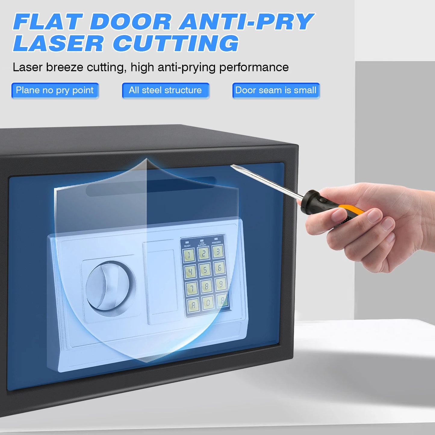 Fireproof Waterproof Home Safe 4.6L/8.5L/16LSafes Home Security Cash Box Cabinet Valuables Protection with Double Digital Keypad