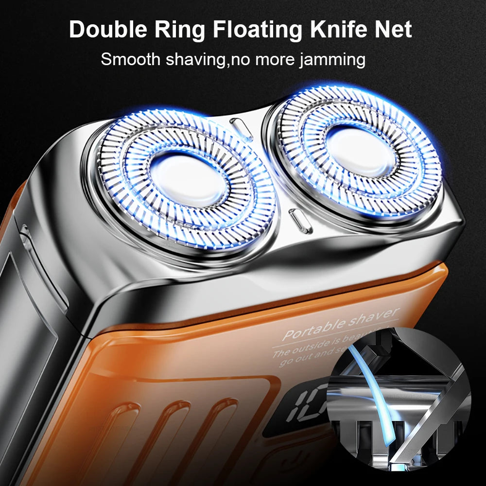 Mini Electric Shaver Dual Blade Shaver Men Facial Beard Trimmer Rechargeable Portable Wet Dry Electric Razor