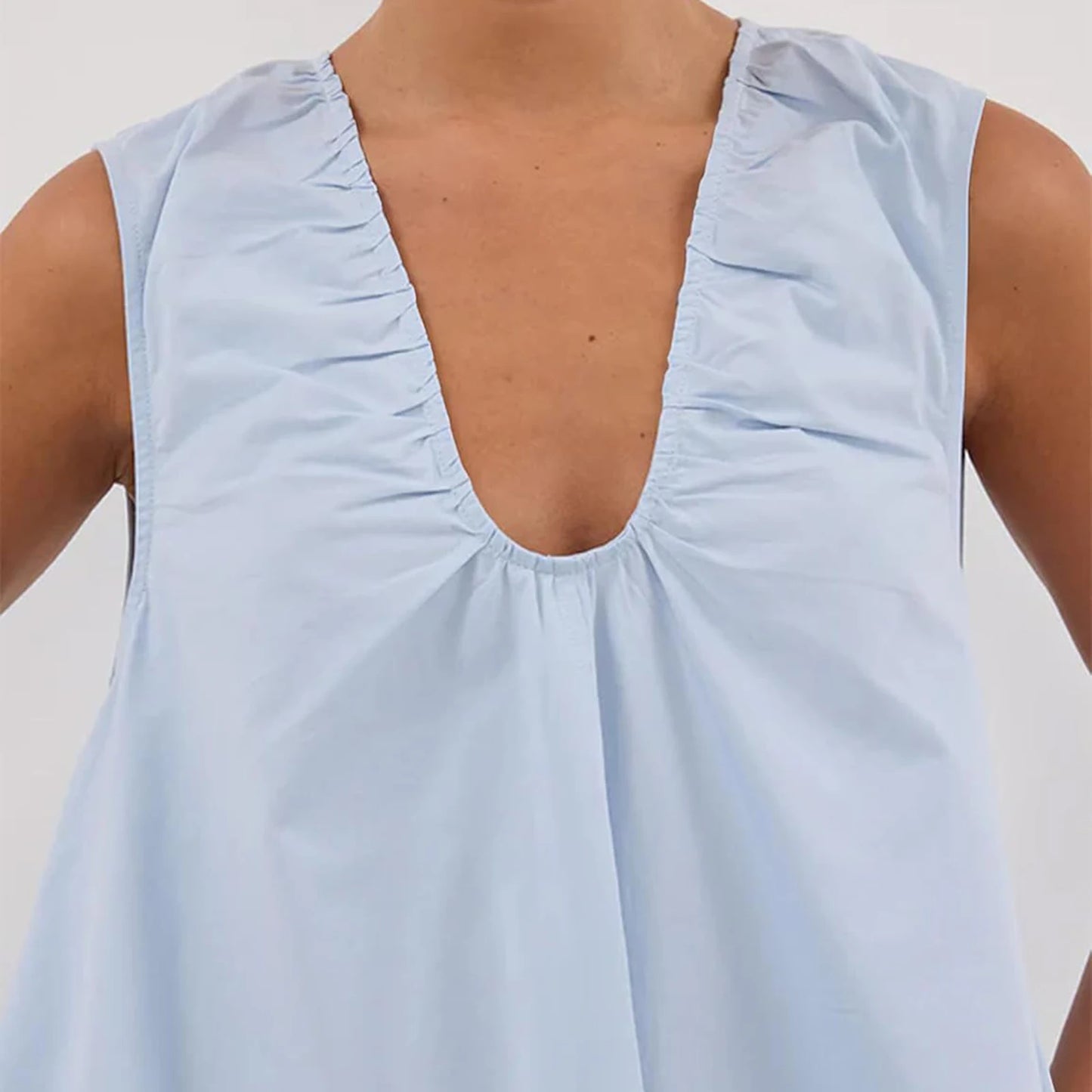 New Fashion Womens V Neck Tank Dress Sleeveless Solid Color Loose Beach Dresses With Pocket Club Street Style Hot Sale S-XL