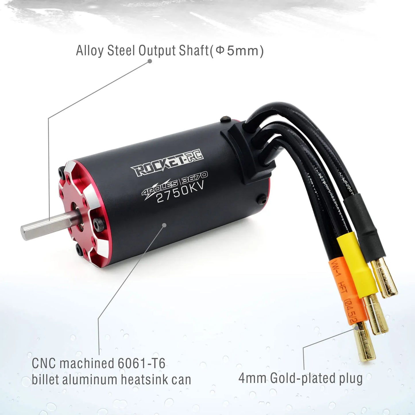 RC motor Rocket V2 supersonic Brushless Motor w/ Temp Sensor 3650 3660 3665 3670 3674 for 1/8 1/10 RC Car