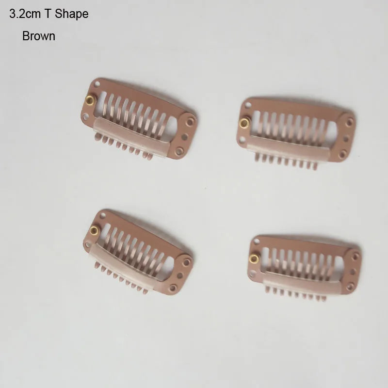 30pcs 2.3cm-3.6cm Hair Extension Clips Wig Clips For Human Hair Bangs Snap Hair Clips For Extensions Metal Comb For Closure