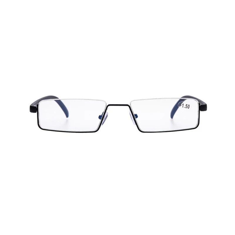 Metal Anti-Blue Light Reading Glasses Men Half Frame Prescription Eyeglasses Male Reading Glasses