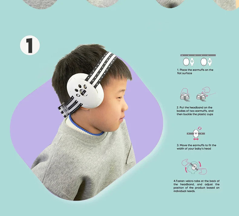 Baby Ear Protection for Babies and Toddlers Noise Reduction Earmuffs Baby Headphones Against Hearing Damage Improves Sleep