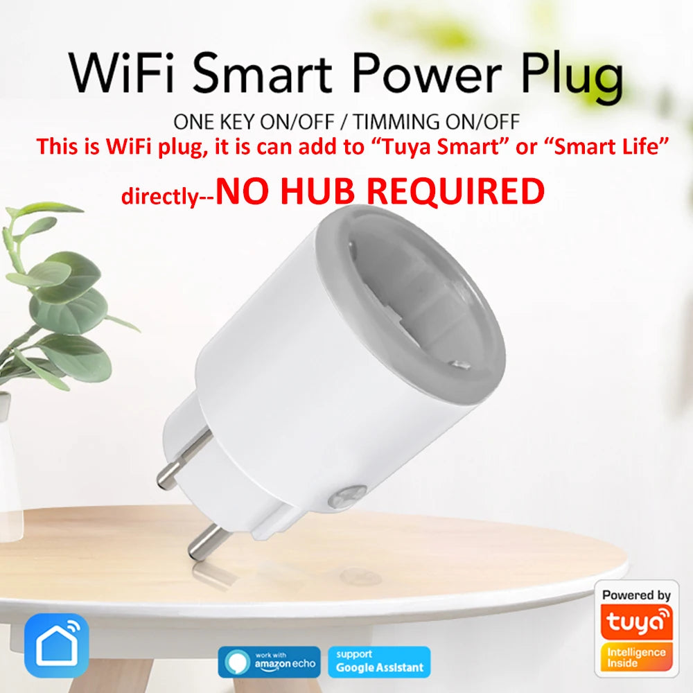 EU 16A Tuya ZigBee Smart Home Energy Monitoring Plug Outlet Socket Alexa Google, Home Assistant, Zigbee2mqttt, Smartthings Hub