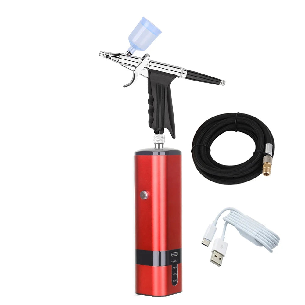 High Quality Cordless Mini Airbrush With Compressor Trigger Gun Cleaning Kit Foundation Makeup Oxygen Infusion Apparatus